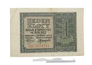 Stary Banknot kolekcjonerski Polska 1 zł 1941