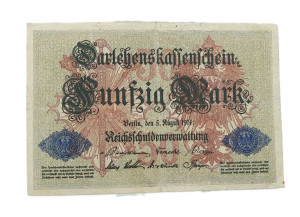 Stary Banknot kolekcjonerski Niemcy 50 marek 1914