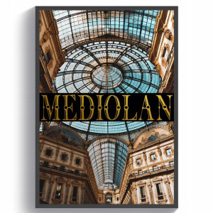 MEDIOLAN Włochy Plakat widok podróżniczy 40x60