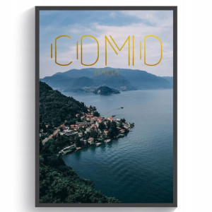 Jezioro COMO Włochy Plakat podróżniczy 60x90 styl