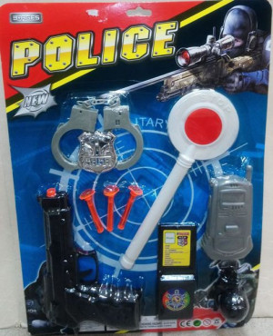 Zestaw policyjny pistolet lizak kajdanki 0256