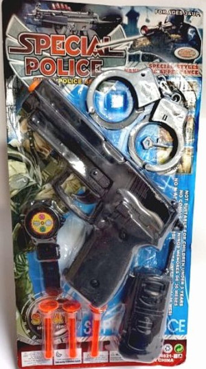 Zestaw policyjny dla chłopca pistolet kajdanki zegarek 4148