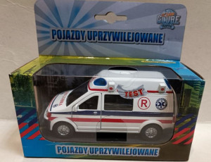 Samochód metalowy ambulans karetka światło dźwięk 2471