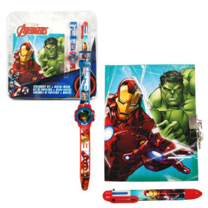 Zestaw AVENGERS Zegarek cyfrowy Pamiętnik Długopis