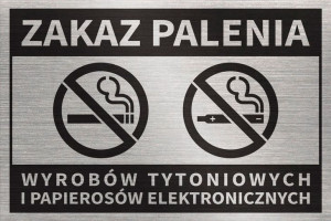 Tabliczka ZAKAZ PALENIA E-PAPIEROSÓW 30x20 cm