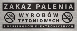 Tabliczka ZAKAZ PALENIA E-PAPIEROSÓW 20x8 cm