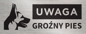 Tabliczka UWAGA GROŹNY PIES 20x8 cm