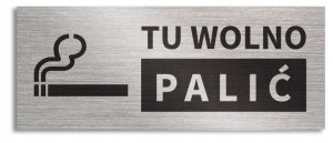 Tabliczka TU WOLNO PALIĆ 20x8 cm