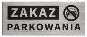 Tabliczka ZAKAZ PARKOWANIA 20x8 cm