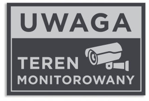 Tabliczka TEREN MONITOROWANY 30x20 cm ANTRACYT