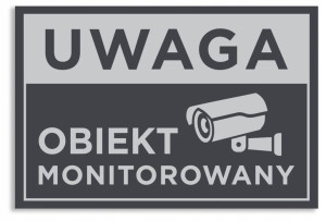Tabliczka OBIEKT MONITOROWANY 30x20 cm ANTRACYT