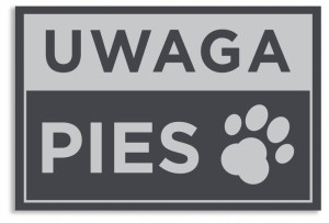 Tabliczka UWAGA PIES 30x20 cm ANTRACYT