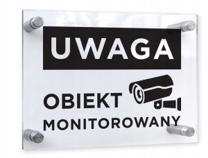 Tabliczka OBIEKT MONITOROWANY 20x15 PLEXI