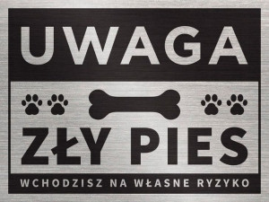 Tabliczka UWAGA ZŁY PIES 20x15 cm