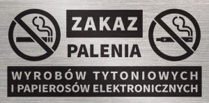 Tabliczka ZAKAZ PALENIA E-PAPIEROSÓW 20x10 cm