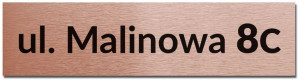 Numer domu tabliczka adresowa ALU MIEDŹ 40x10 cm