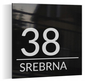 Numer domu tabliczka adresowa CZARNA POŁYSK 20x20