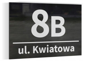 Numer domu tabliczka adresowa CZARNA POŁYSK