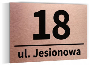 Numer domu tabliczka adresowa ALUMINIUM Miedź