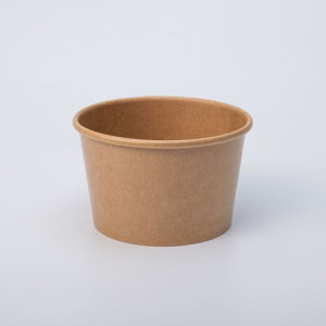 Kubek papierowy kraft na zupę z pokrywką kraft 250ml(50 szt/zestaw)