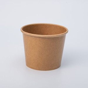 Kubek papierowy kraft na zupę z pokrywką kraft 350ml (50 szt/zestaw)