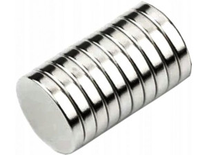 Mocny Magnes Neodymowy Walcowy 10x1,5mm 10szt