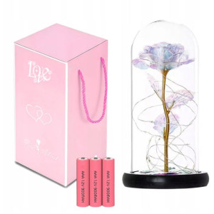 Wieczna Róża W Szkle Lampki Led Prezent + Gratis