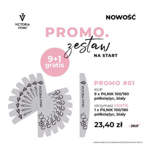 PROMO 1 Pilnik 100/180 Victoria Vynn półksiężyc, biały, 10szt