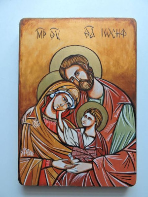 Ikona ręcznie pisana Święta Rodzina 17 x 24 cm