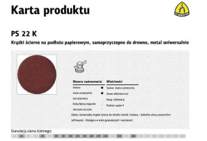 Klingspor Krążek Ścierny Samoprzyczepny 125mm Ps22k Gr. 24 /50szt.