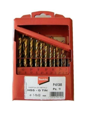 Zestaw Wierteł Tytan Hss-g Tin 19szt 1-10mm