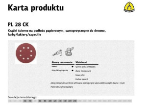 Klingspor Krążek Ścierny Samoprzyczepny 125mm Pl28ck Gr.180 Gls5 8-otworów