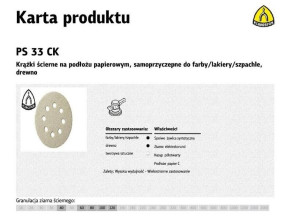 Klingspor Krążek Ścierny Samoprzyczepny 125mm Ps33ck Gr. 60 Gls5 8-otworów/