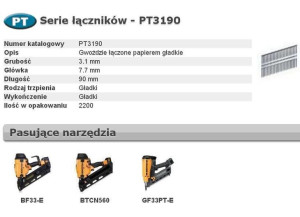 Bostitch Gwoździe Pt 33` 3,1 X 90mm 2200 Szt.