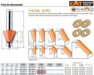 Cmt Frez Do Ukosowania Z Łożyskiem Hm A=45 D=31,7 I=9,5 S=8
