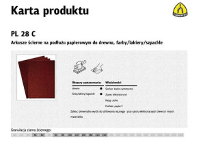 Klingspor Arkusze Ścierne Na Podłożu Papierowym 230mm X 280mm Pl28c Gr.120