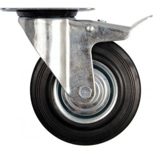 Vorel Koło Skrętne Czarna Guma Hamulec 200mm 87327