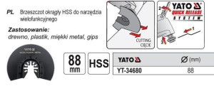 Yato Brzeszczot Okrągły Do Narzędzia Wielofunkcyjnego Hss 34680
