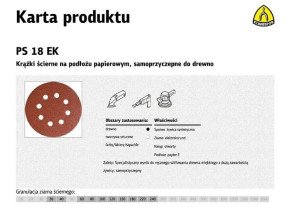 Klingspor Krążek Ścierny Samoprzyczepny 125mm Ps18ek Gr. 36 Gls5 8-otworów/