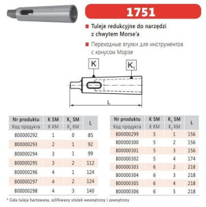 Bison-bial Tuleja Redukcyjna Ze Stożkiem Morse`a Z Ms5 Na Ms4, Typ 1751