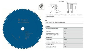 Piła Tarczowa 305x25,4mm 80-zębów Expert Stainless Steel / Stal Nierdzewna