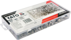 Yato Zestaw Nakrętek Metrycznych Nierdzewnych 300szt. Mix M3, M4, M5, M6, M