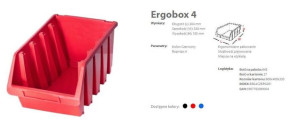 Patrol Ergobox 4 Czerwony, 204 X 340 X 155mm