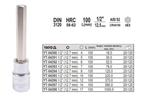 Yato Klucz Trzpieniowy Imbusowy/hex 1/2" 8x100mm