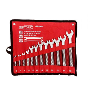 Awtools Klucz Komplet Płasko-oczkowe 12szt./6mm-22mm/matowe 6.7.8.10.12.13.