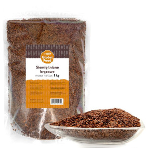 Siemię Lniane Brązowe Ziarno 1kg 1000g Len Brązowy