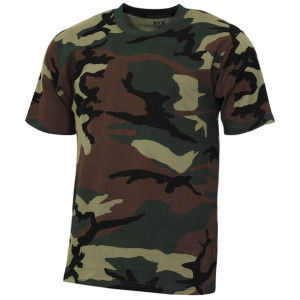 Koszulka dziecięca t-shirt US wojskowa - woodland 122-128