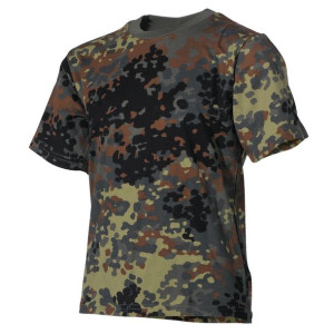 Koszulka Dziecięca Wosjkowa 170 G/m² - Flecktarn 146-152