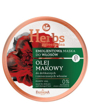 HERBS Emolientowa maska Olej Makowy do delikatnych i zniszczonych włosów