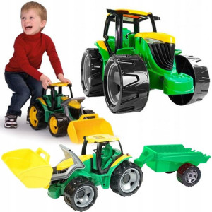 Traktor duży z łychą i przyczepką Lena 02123